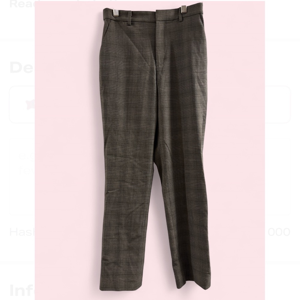 Tailored Plaid Dress Pants - Brown/Gray